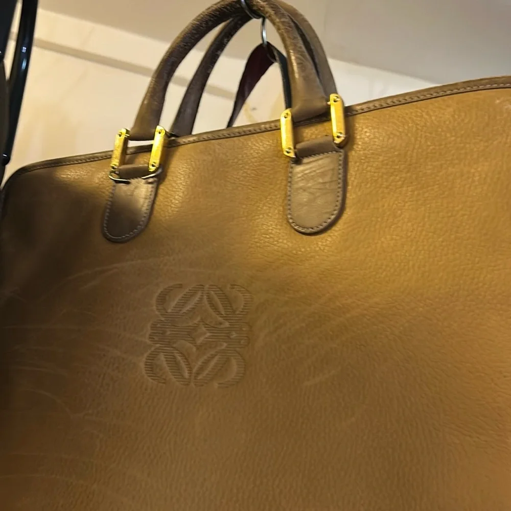 Authentic LOEWE Briefcase Shoulder Clutch Bag Needs repair handles etc photo‎